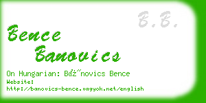 bence banovics business card